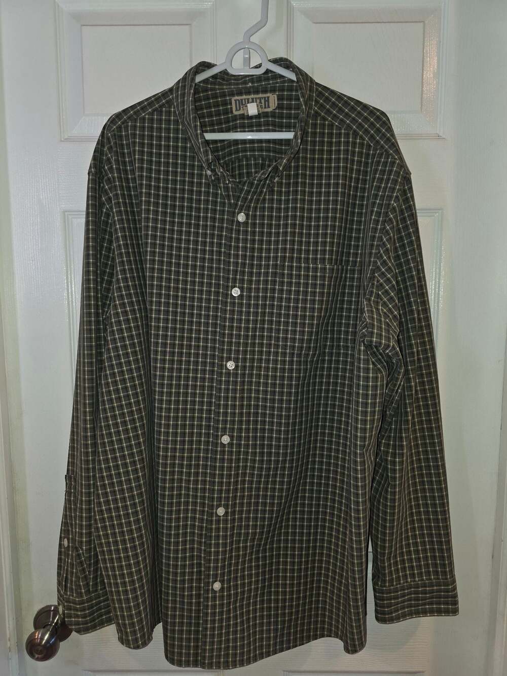 Duluth Trading Co Men's Long Sleeve Plaid Button Down Shirt, Size 2XL